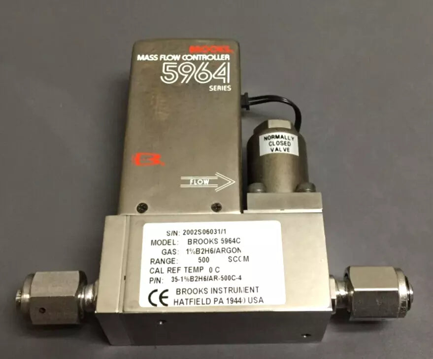 Brooks Instruments Books-5964C Mass Flow Controller P/N: 35-1%B2H6/AR-500C-4