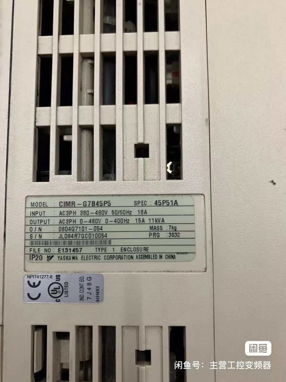 1PC USED Frequency converter CIMR-G7B45P5 () #L4273Y LZ