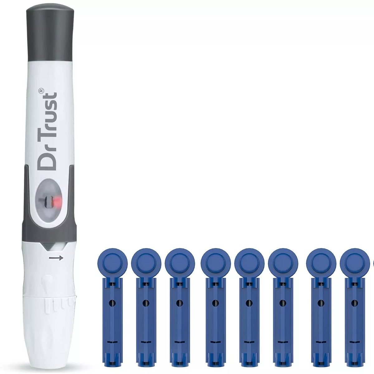 Dr Trust USA Lancing Device Pen & 50 Lancets for Universal Glucometer Compatibility
