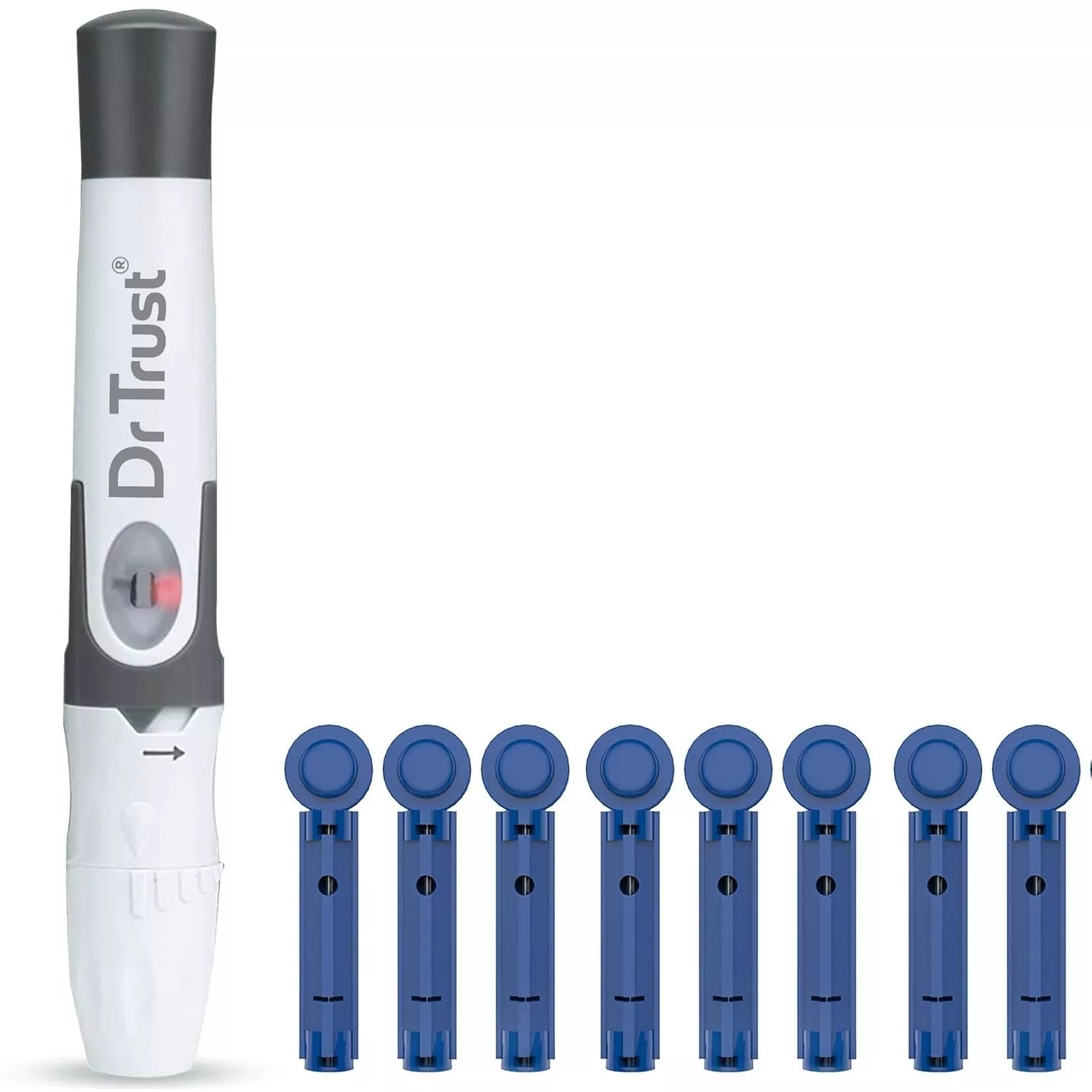 Dr Trust USA Lancing Device Pen & 50 Lancets for Universal Glucometer Compatibility
