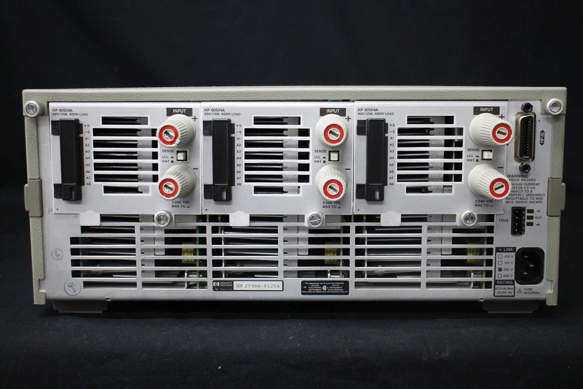 HP 6050A+60504A Electronic Load Mainframe with Three 60504A Units