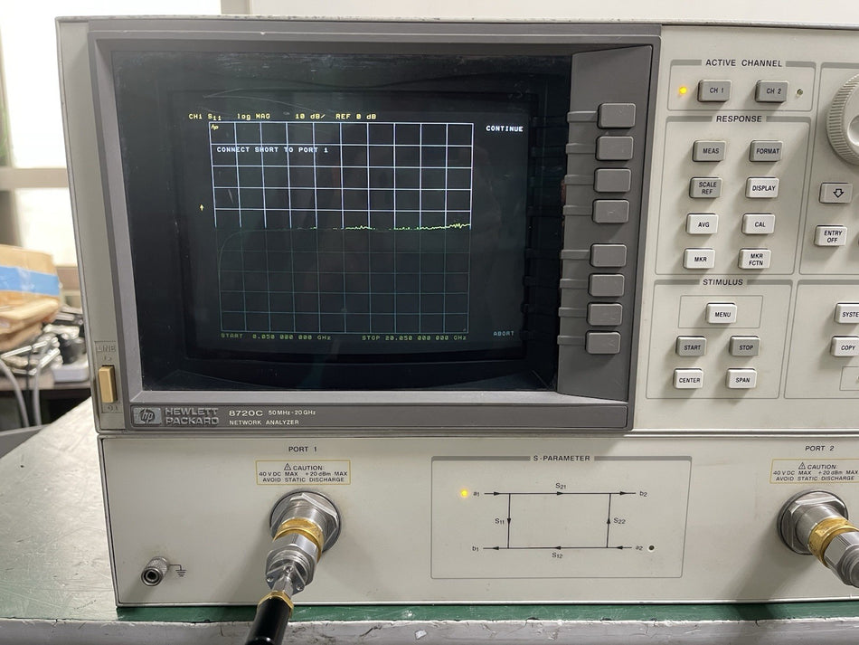HP Agilent 8720C 50 MHz - 20 GHz Network Analyzer , Opt: 001, 010 _0597 - XG eqpt