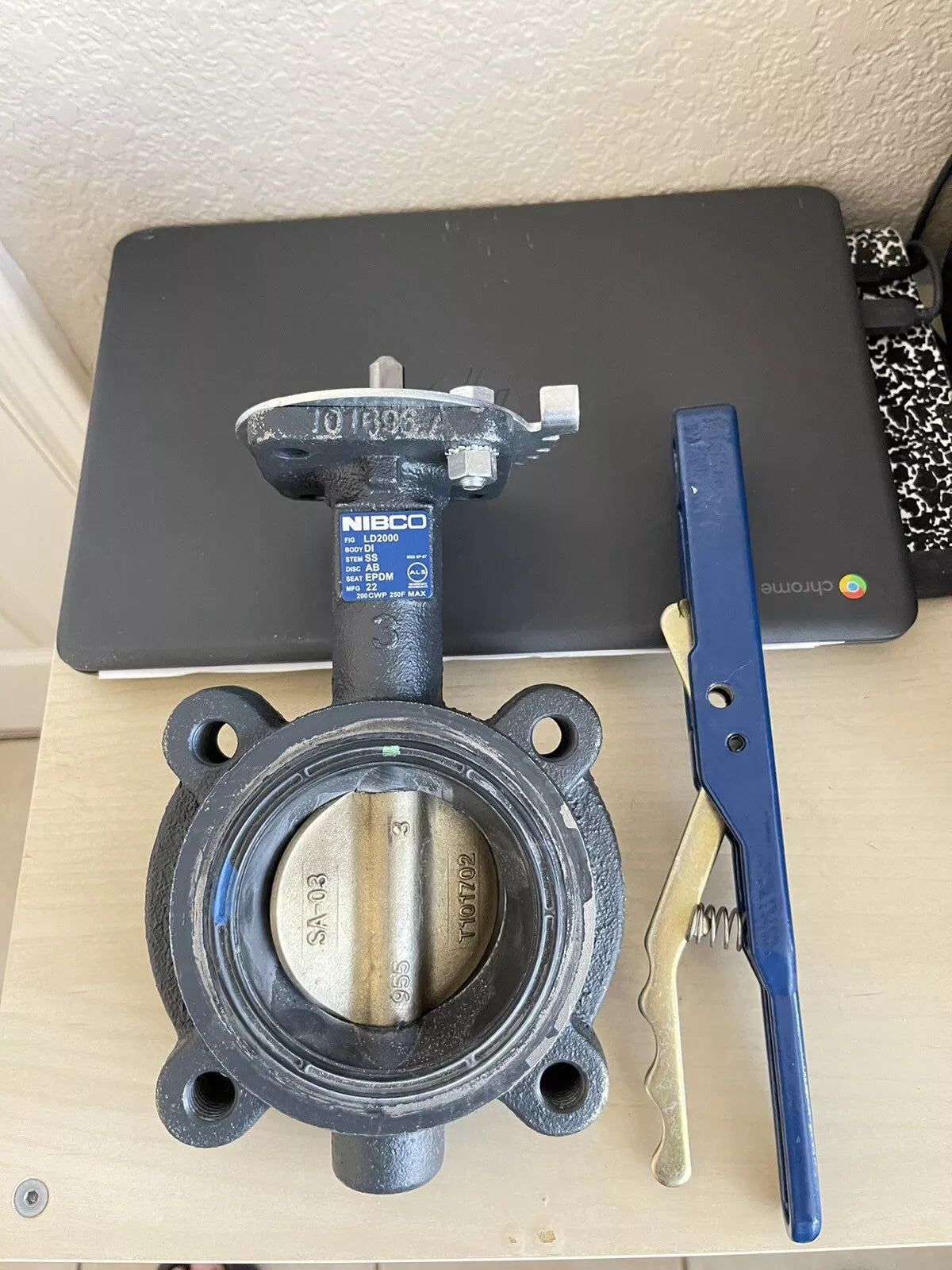 Nibco LD-2000-3 Lug Butterfly Valve, 6 with Lever Lock Handle