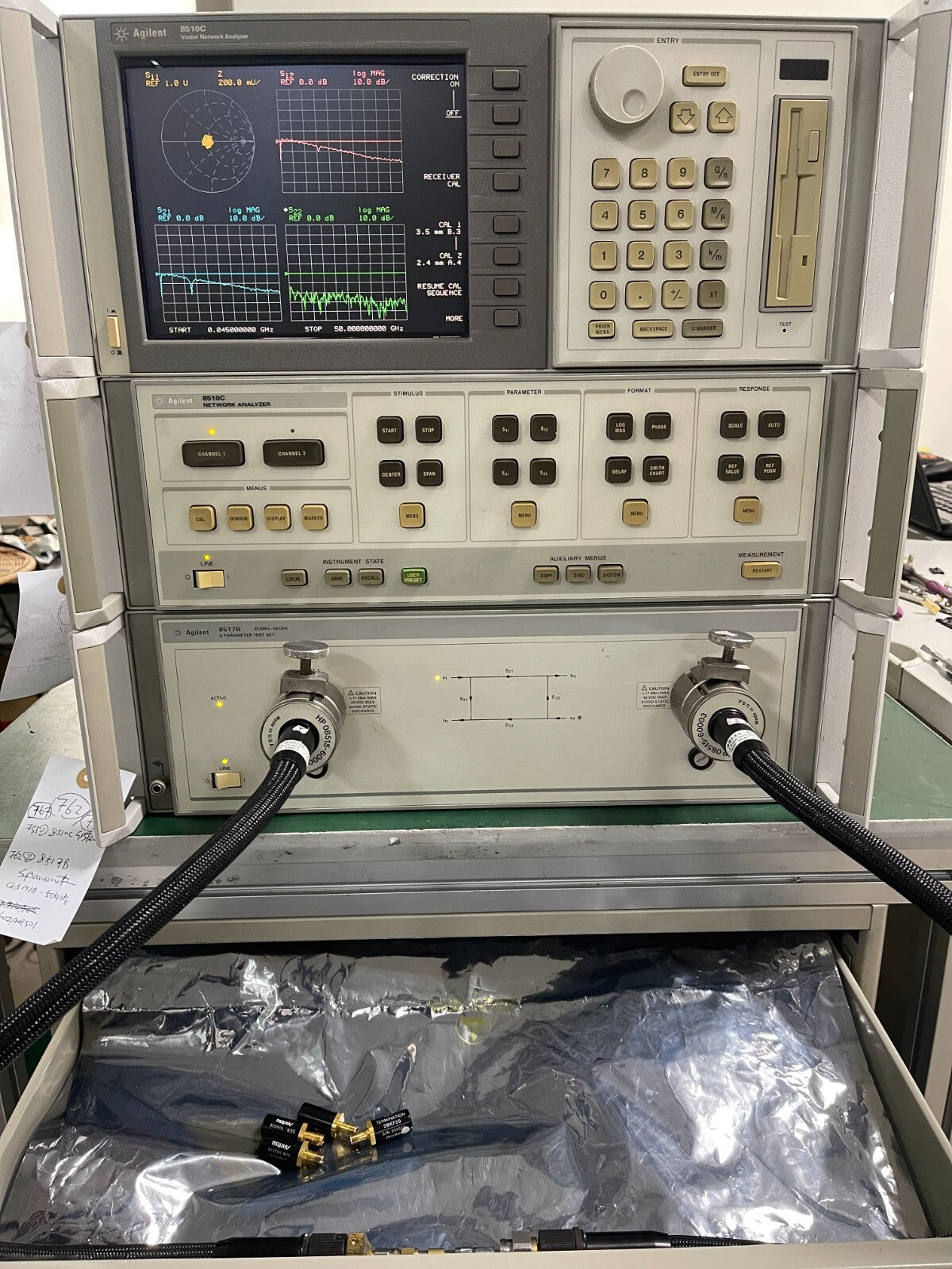 HP Agilent 8510C Vector Network Analyzer System 45MHz - 50GHz , w/HP83651A (LCD) - XG eqpt