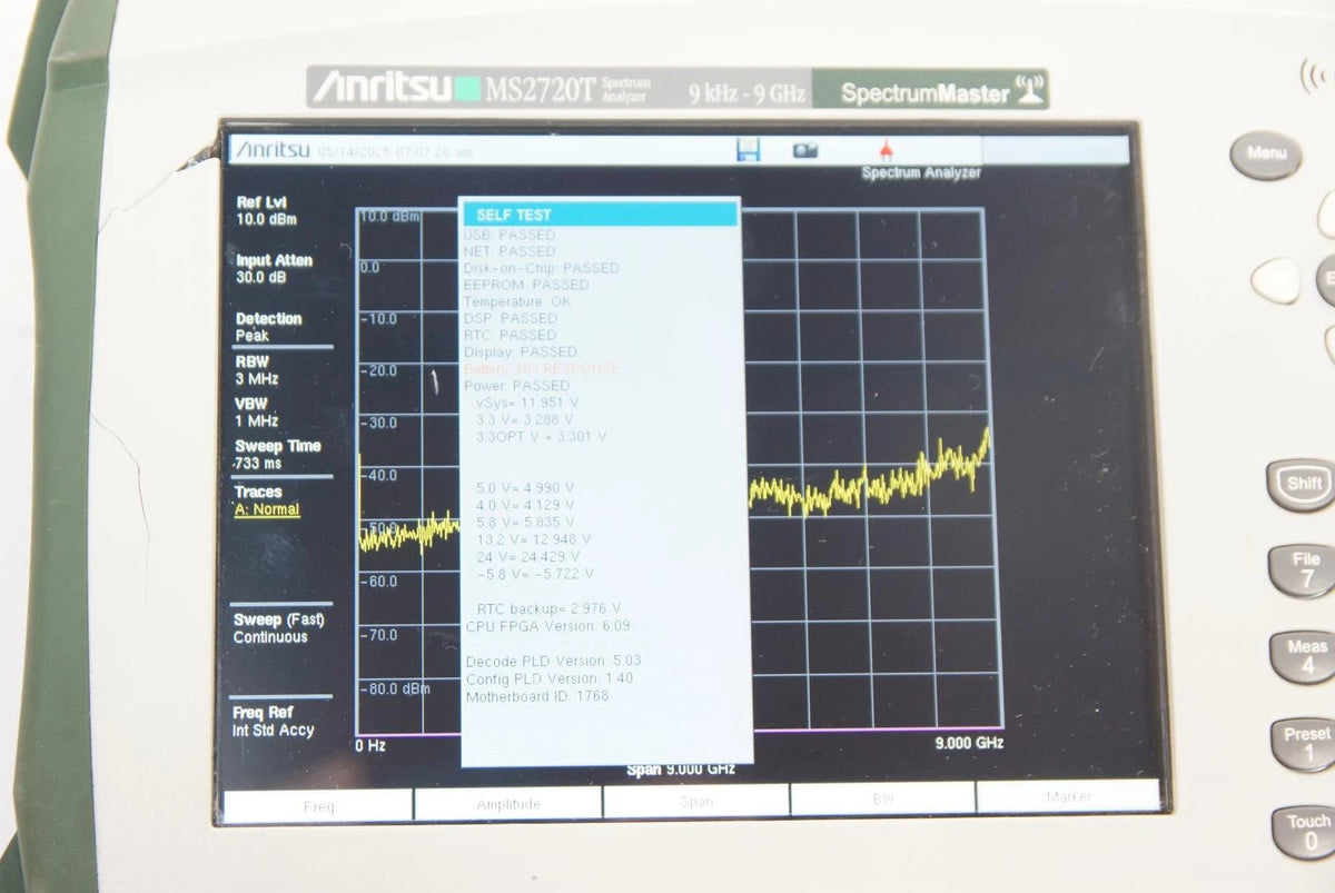 Anritsu MS2720T Spectrum Analyzer 9kHz to 9GHz OPT SM6963 / 709