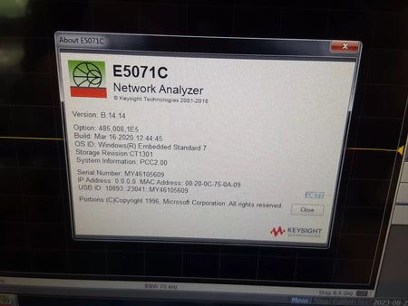 Keysight E5071C Network Analyzer 100kHz~8.5GHz