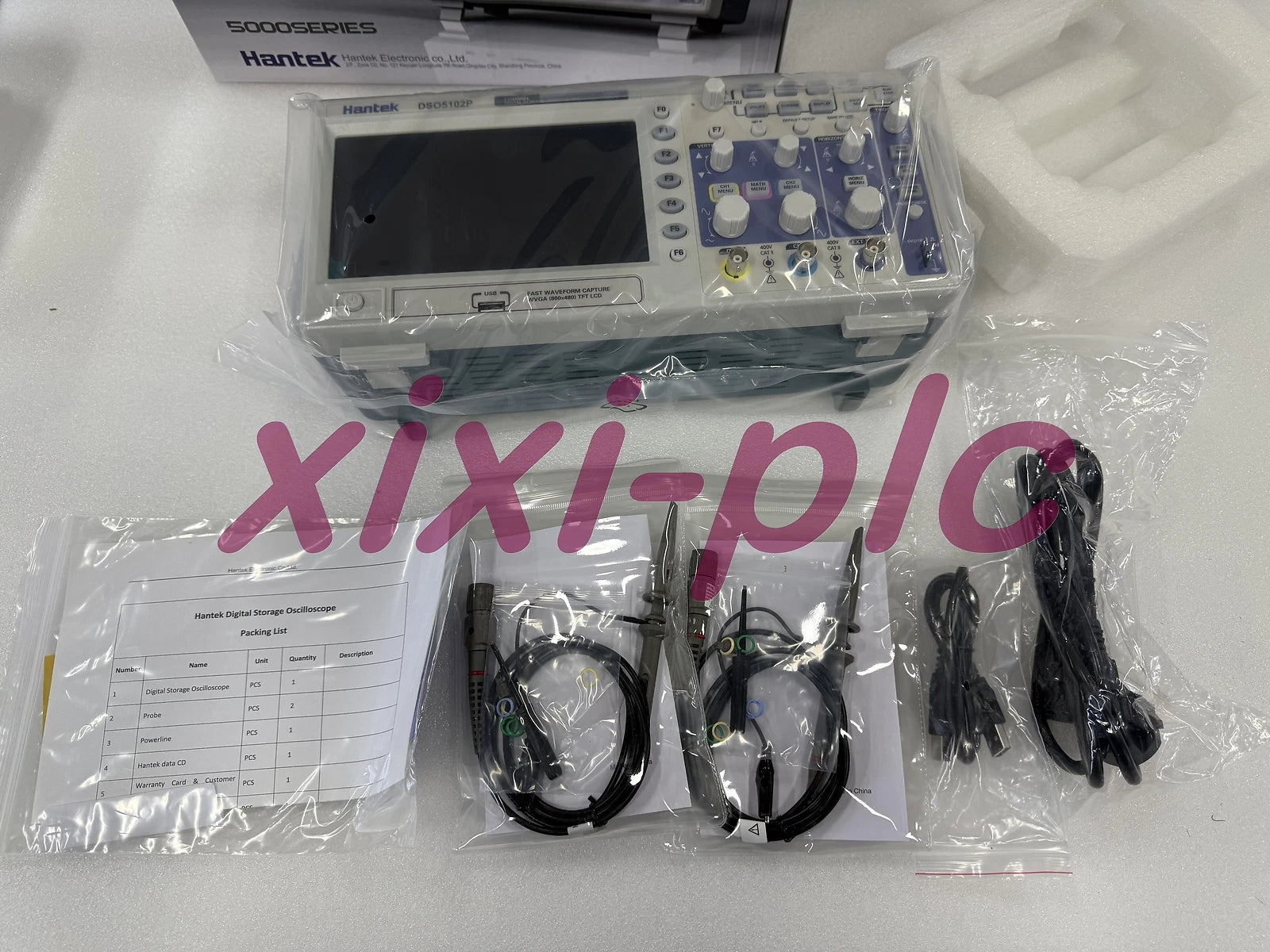 Hantek DSO5102P USB 1Gsa/s 100MHz Digital Oscilloscope 7'' TFT Display 2CH