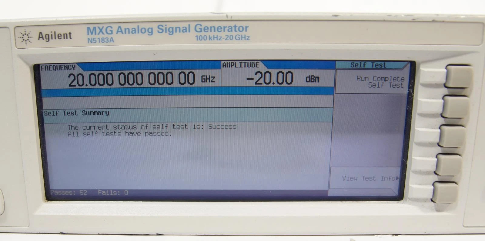 Agilent N5183A 20GHz MXG RF Analog Signal Generator OPT 1E1 520 ALB U04 UNT UNU