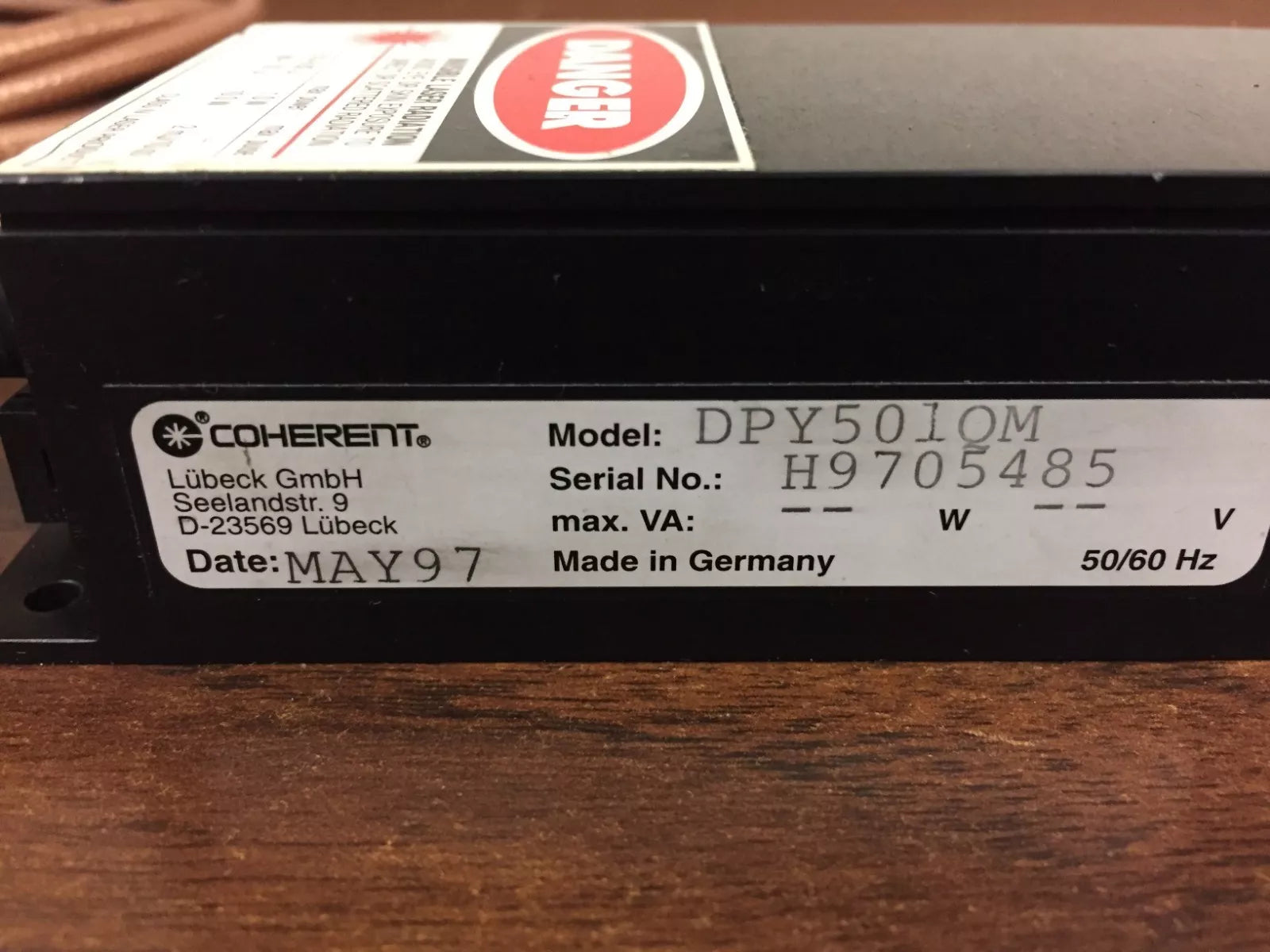 Coherent DPY5010M Laser with 18FT Cables