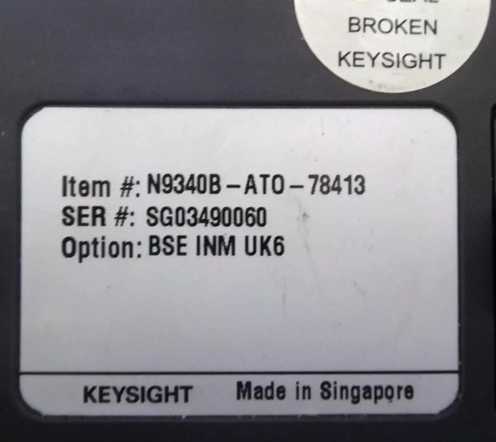 Keysight N9340B Handheld RF Spectrum Analyzer 100kHz - 3.0 GHz