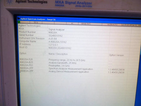 Agilent N9020A MXA Signal Spectrum Analyzer 20Hz-26.5GHz