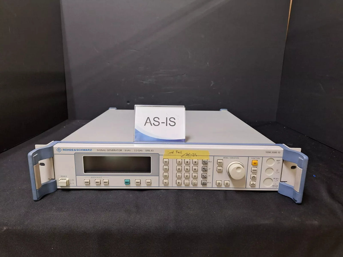 R&S SML03 Signal Generator 9kHz to 3.3GHz with Opt B1 B3 B19 As-is (1322)