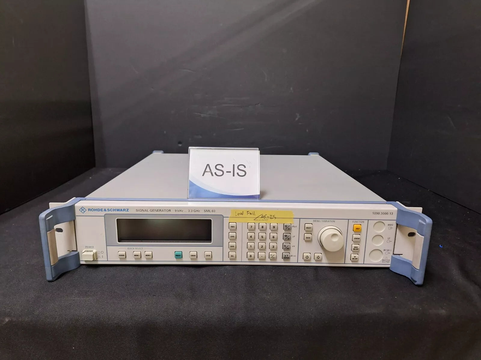 R&S SML03 Signal Generator 9kHz to 3.3GHz with Opt B1 B3 B19 As-is (1322)