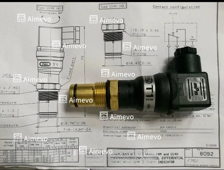 Parker FMUT1MVMU14H Pressure Switch Brand New DHL or FedEx