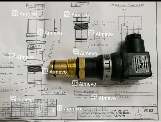Parker FMUT1MVMU14H Pressure Switch Brand New DHL or FedEx
