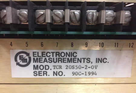 Electronic Measurements TCR 20S50-2-0V Variable TRC DC Power Supply