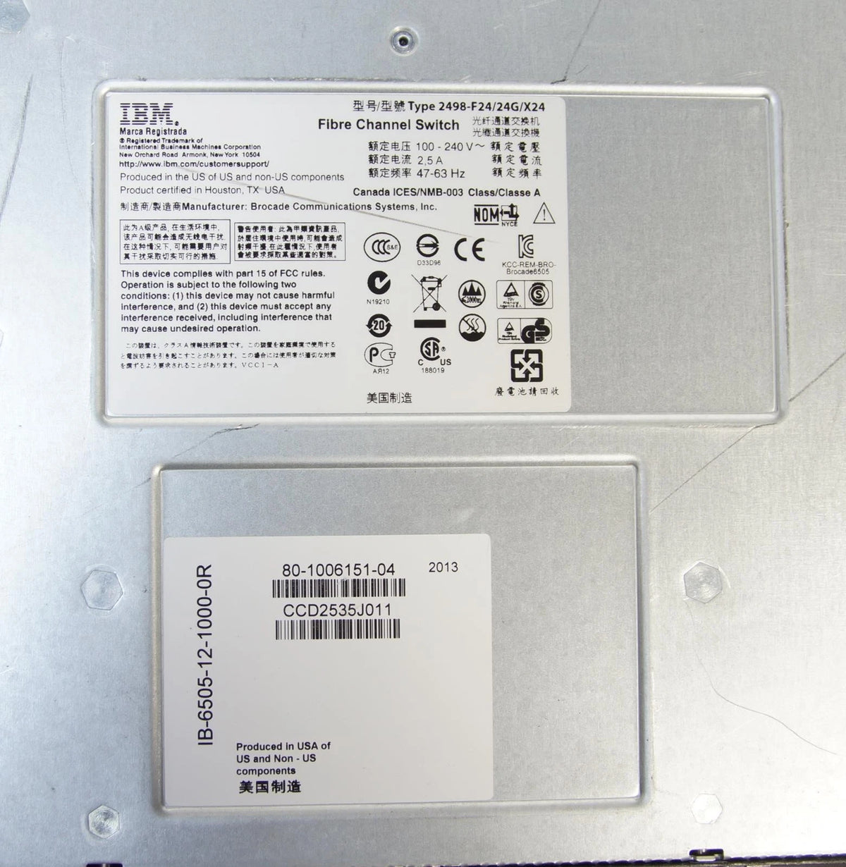 IBM Brocade Fibre Channel Switch SAN24B-5 IB-6505-12-2000-0R