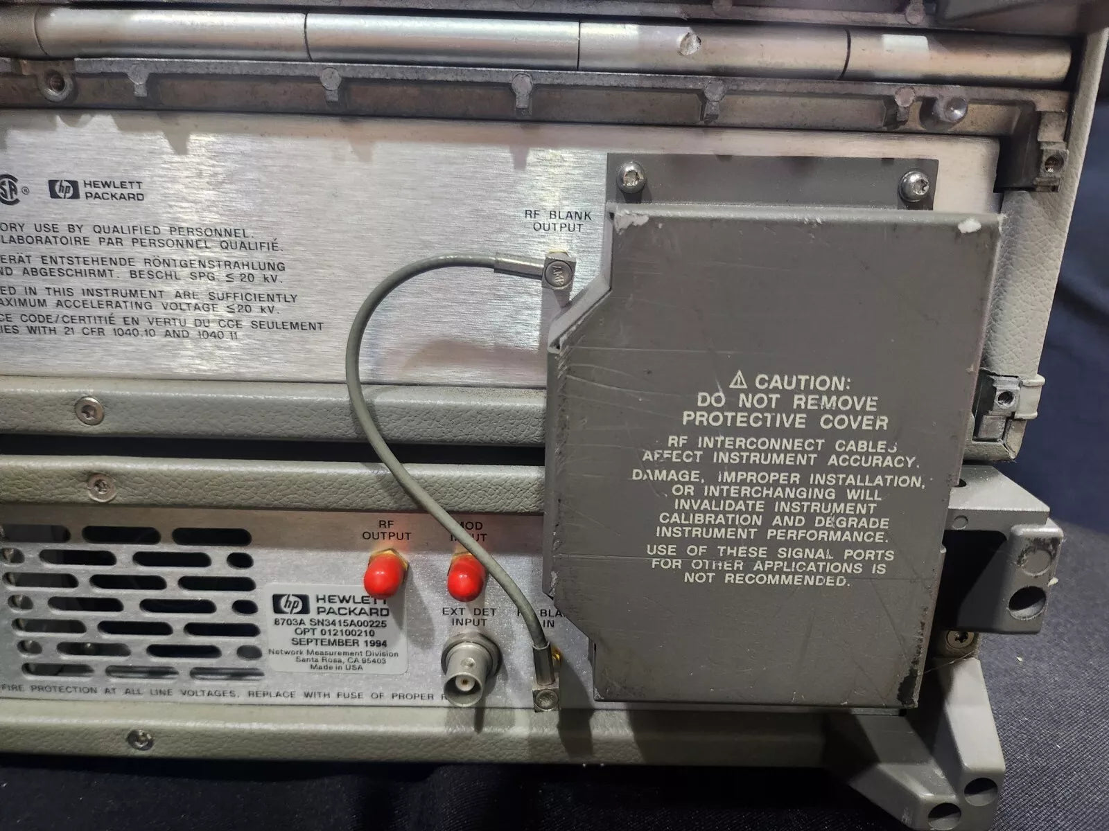 HP/Agilent 8703A 1550nm 130 MHz-20GHz Lightwave Analyzer (0354)