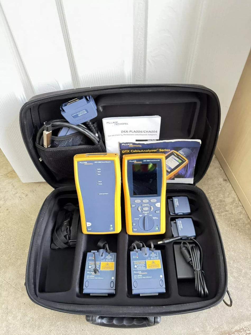 FLUKE NETWORKS DTX-1800 MM MFM2 Cable Analyzer Fiber Copper Certification Tester