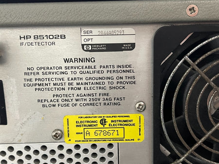 HP Agilent 8510B Network Analyzer System of this 85102B IF Detector_2844A05293 - XG eqpt