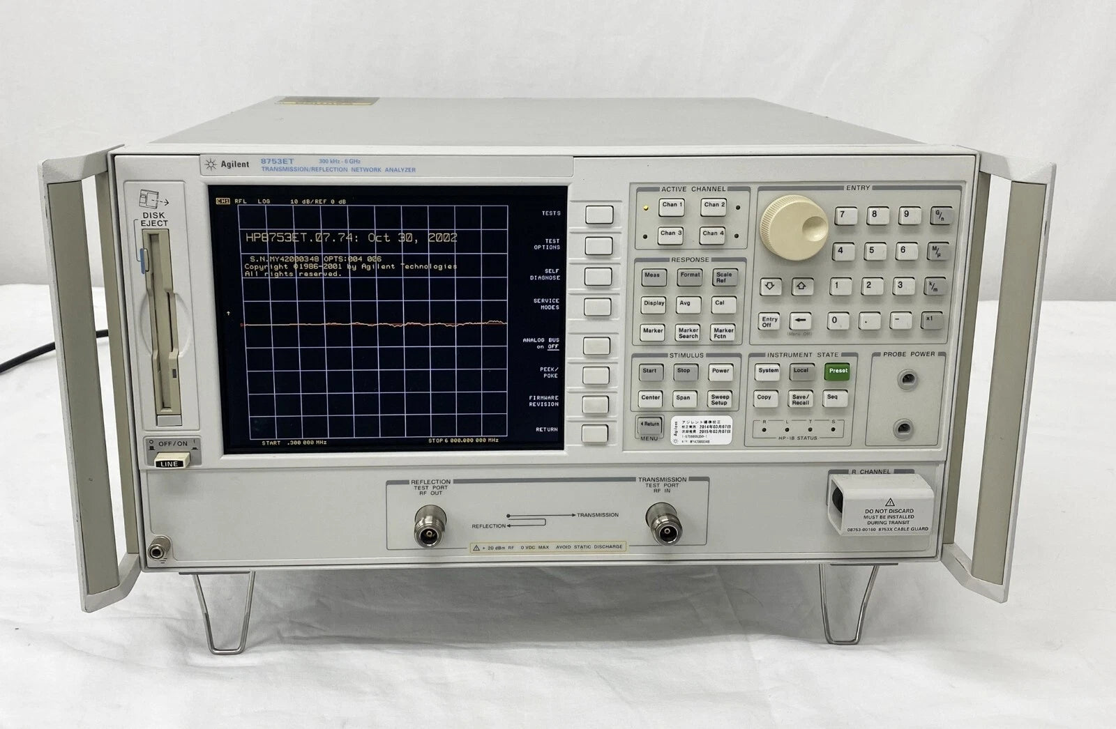 Agilent 8753ET/004/006 300KHz-6GHz Network Analyzer