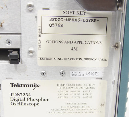 Tektronix TDS7254 DPO Digital Phosphor Oscilloscope 2.5GHz, 20Gs/s