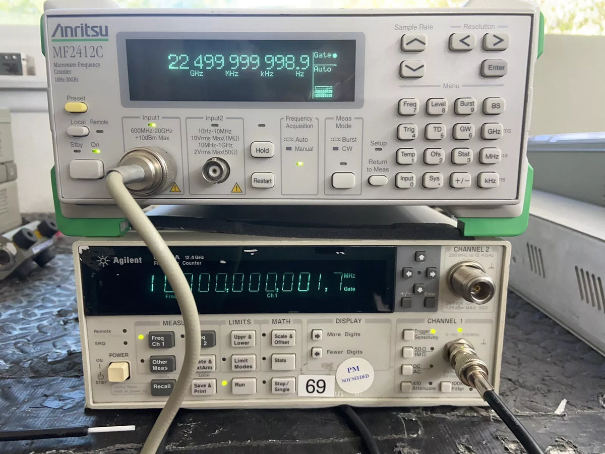 Anritsu MF2412C Microwave Frequency Counter 10Hz - 22.5GHz NIST Cal'd Opt 2