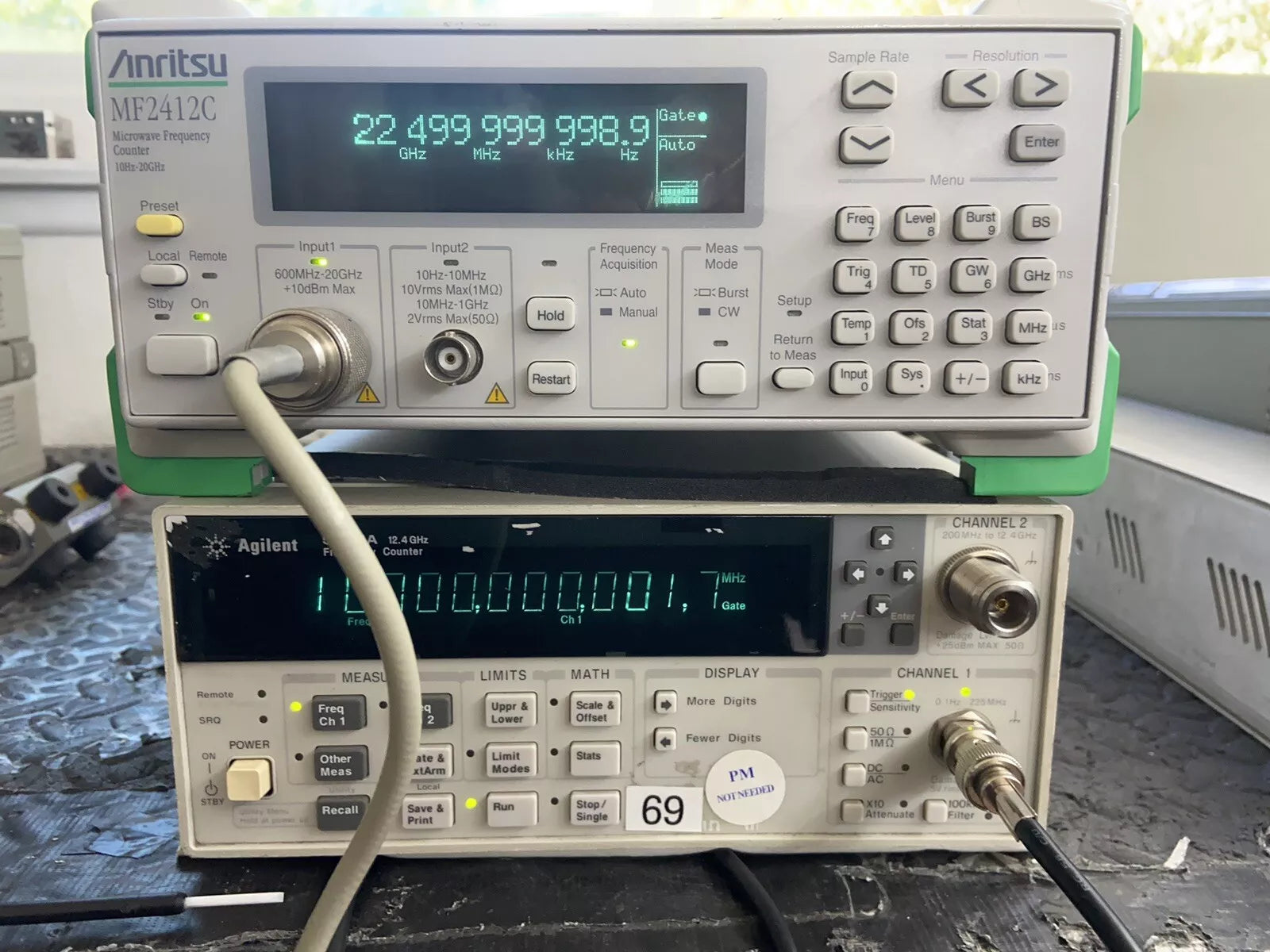 Anritsu MF2412C Microwave Frequency Counter 10Hz - 22.5GHz NIST Cal'd Opt 2