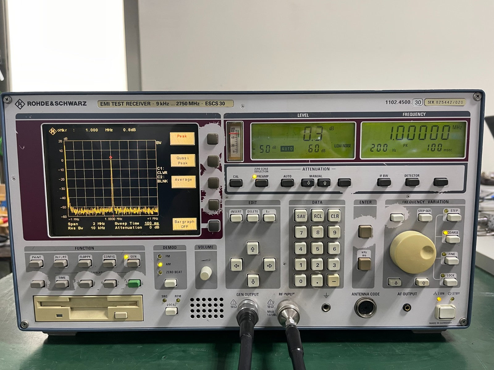 Rohde & Schwarz ESCS30 EMI Test Receiver 9 kHz - 2750 MHz w/ T.G _ 5442 - XG eqpt