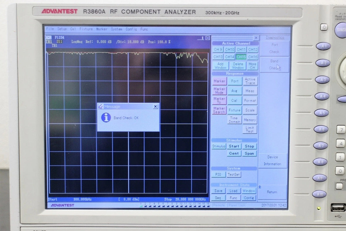 ADVANTEST R3860A/1400-2010 Vector Network Analyzer 300kHz-20GHz 4-Port