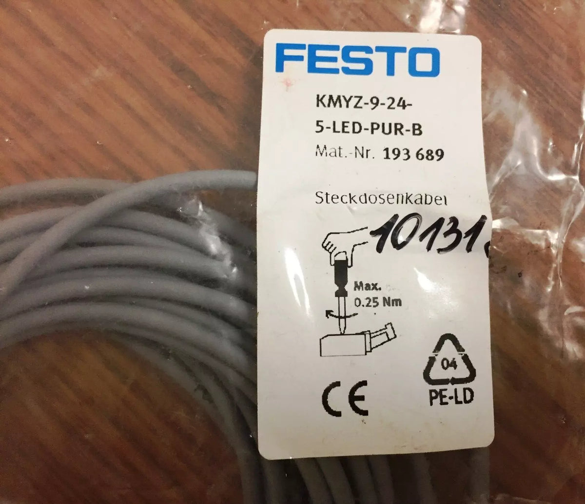 Festo KMYZ-9-24-5-LED-PUR-B Sensor Cable, Mat #: 193689