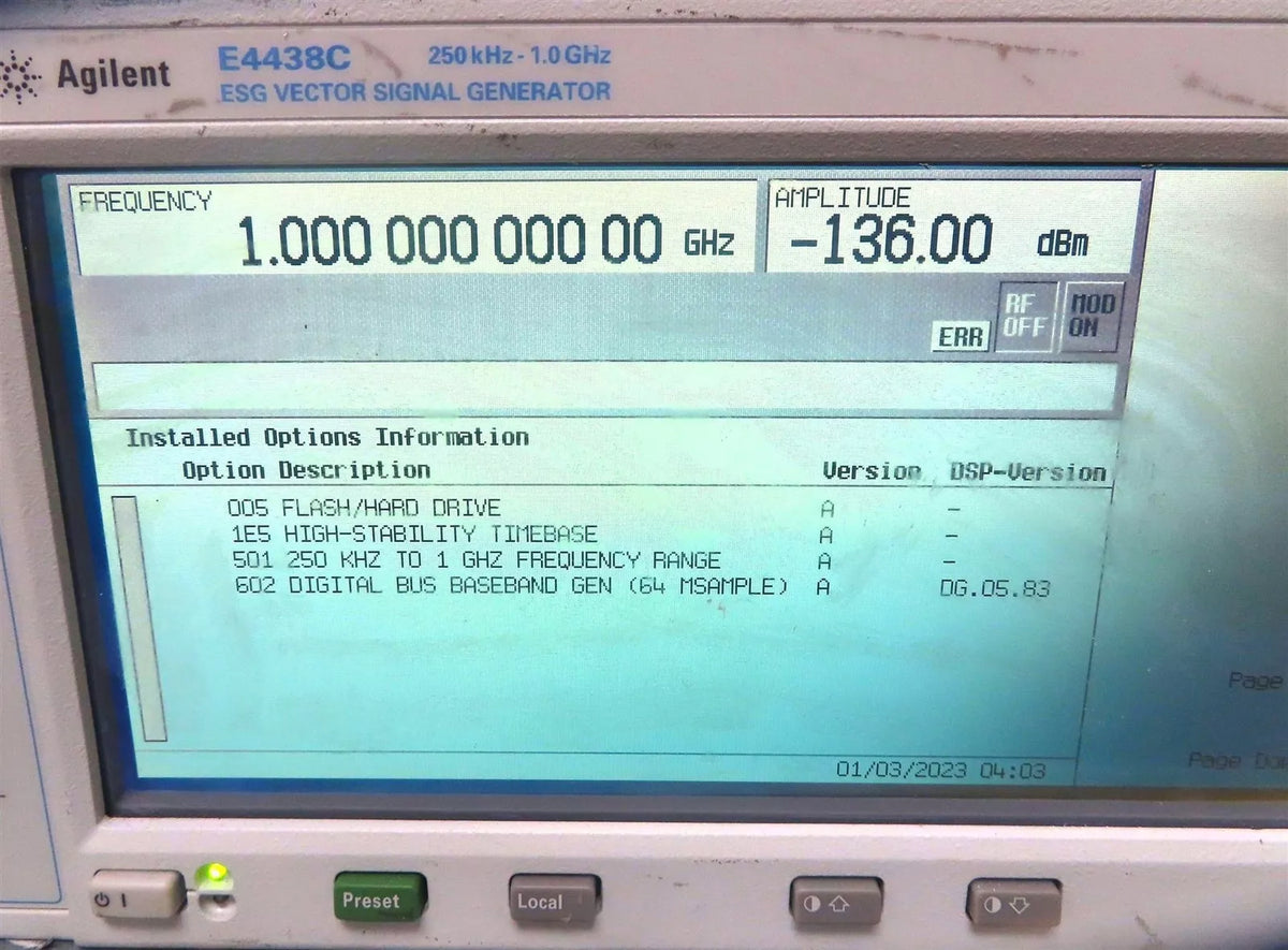 Agilent E4438C Vector Signal Generator 250kHz-1GHz