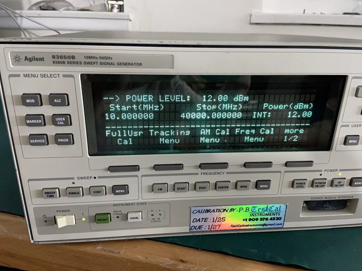 HP Agilent 83650B 10MHz-50GHz Sweep Swept Signal Generator 1, 2, 8! Cal’d!