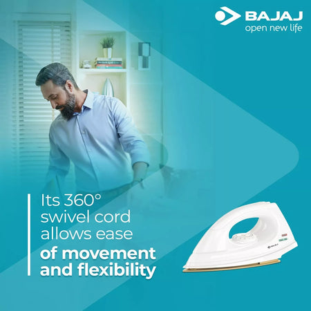 Bajaj 1000W Dx-7 Iron with Advanced Soleplate and Anti-Bacterial Technology