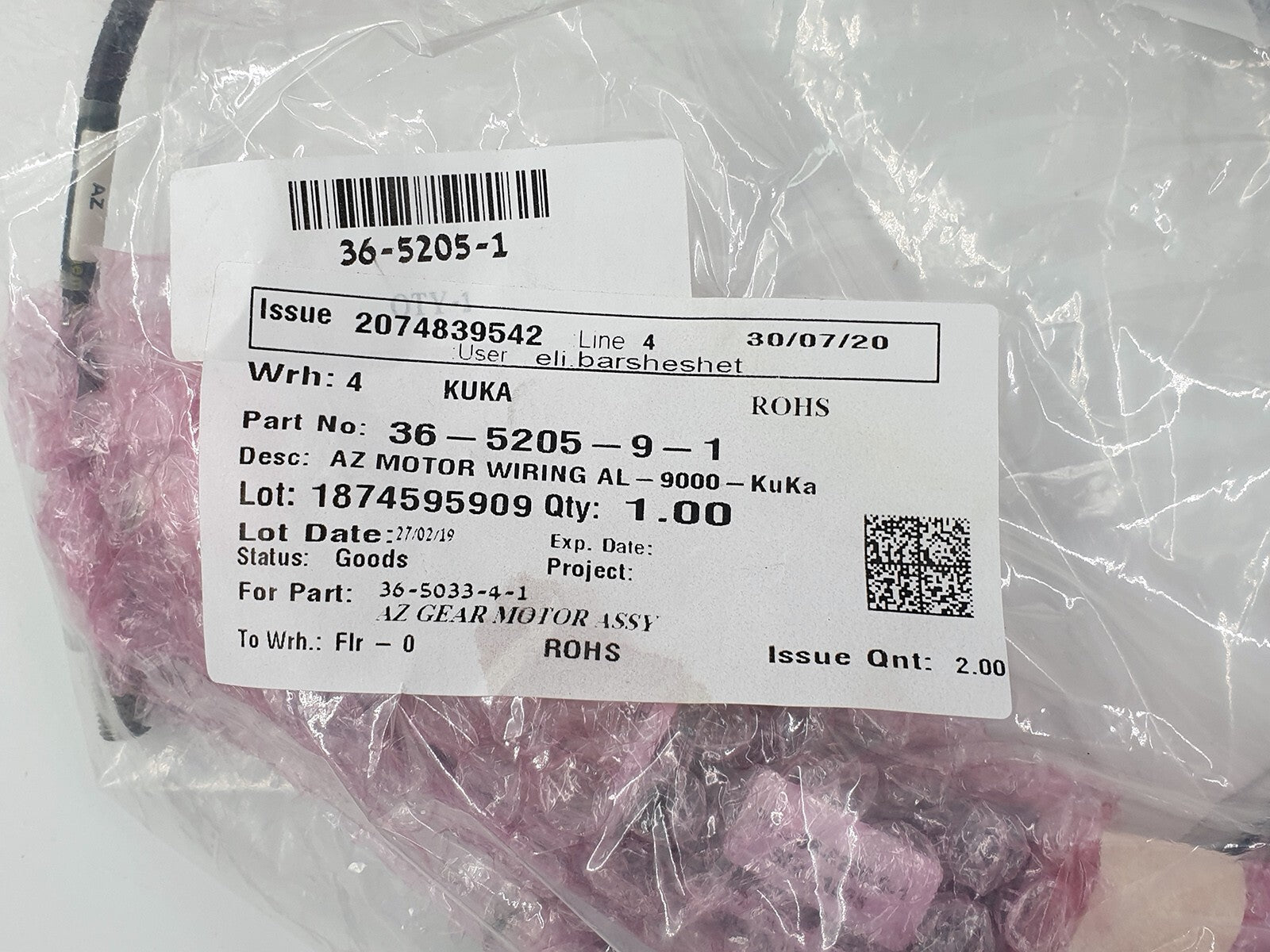 KUKA 36-5205-9-1 AZ Motor Wiring