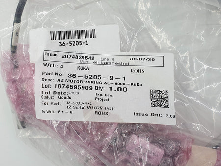 KUKA 36-5205-9-1 AZ Motor Wiring