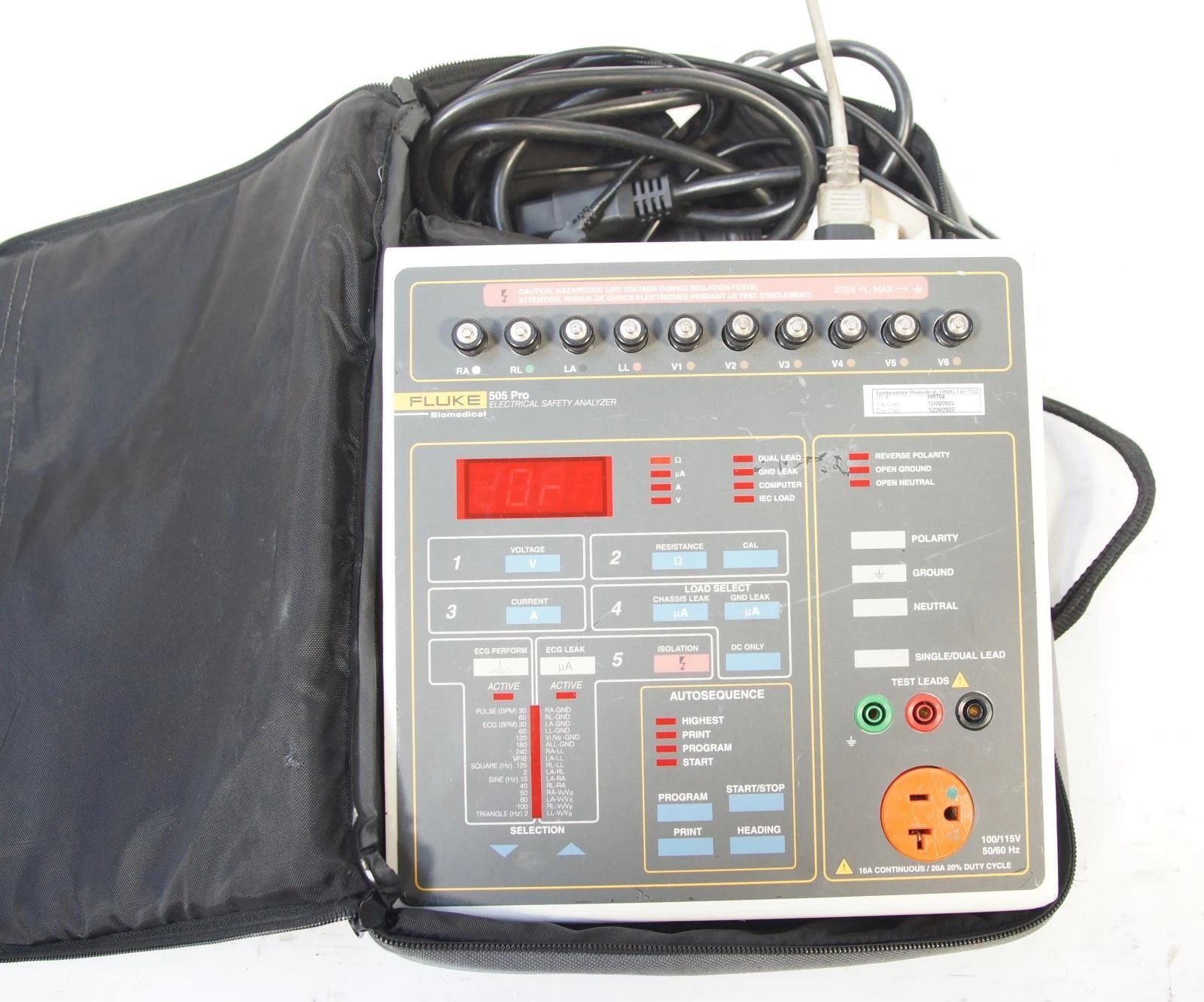 Fluke Biomedical 505 Pro Electrical Safety Analyzer