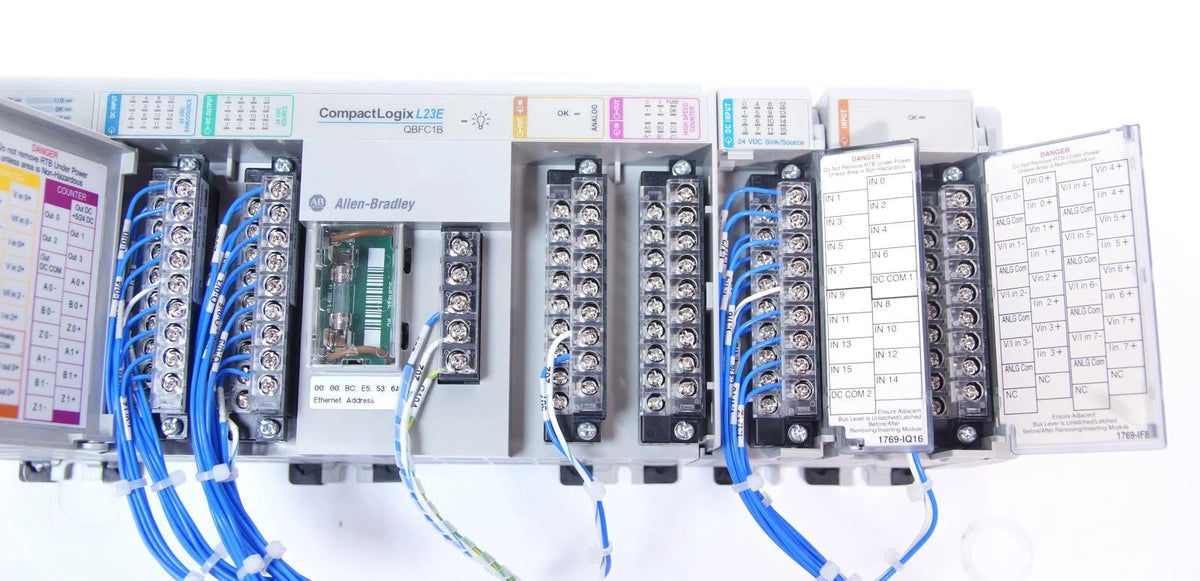 Allen Bradley CompactLogix 1769-L23E-QBFC1B with 1769-IQ16 & 1769-IF8