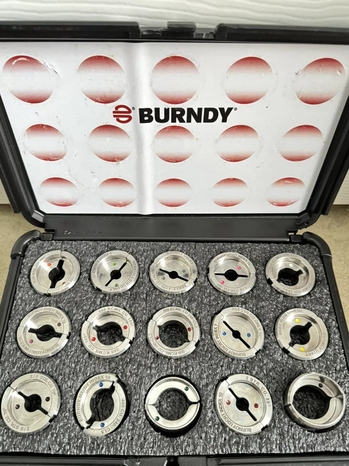 Burndy UDIEKITCU 15pc U-Type Die Kit Set 6AWG to 750KCMIL