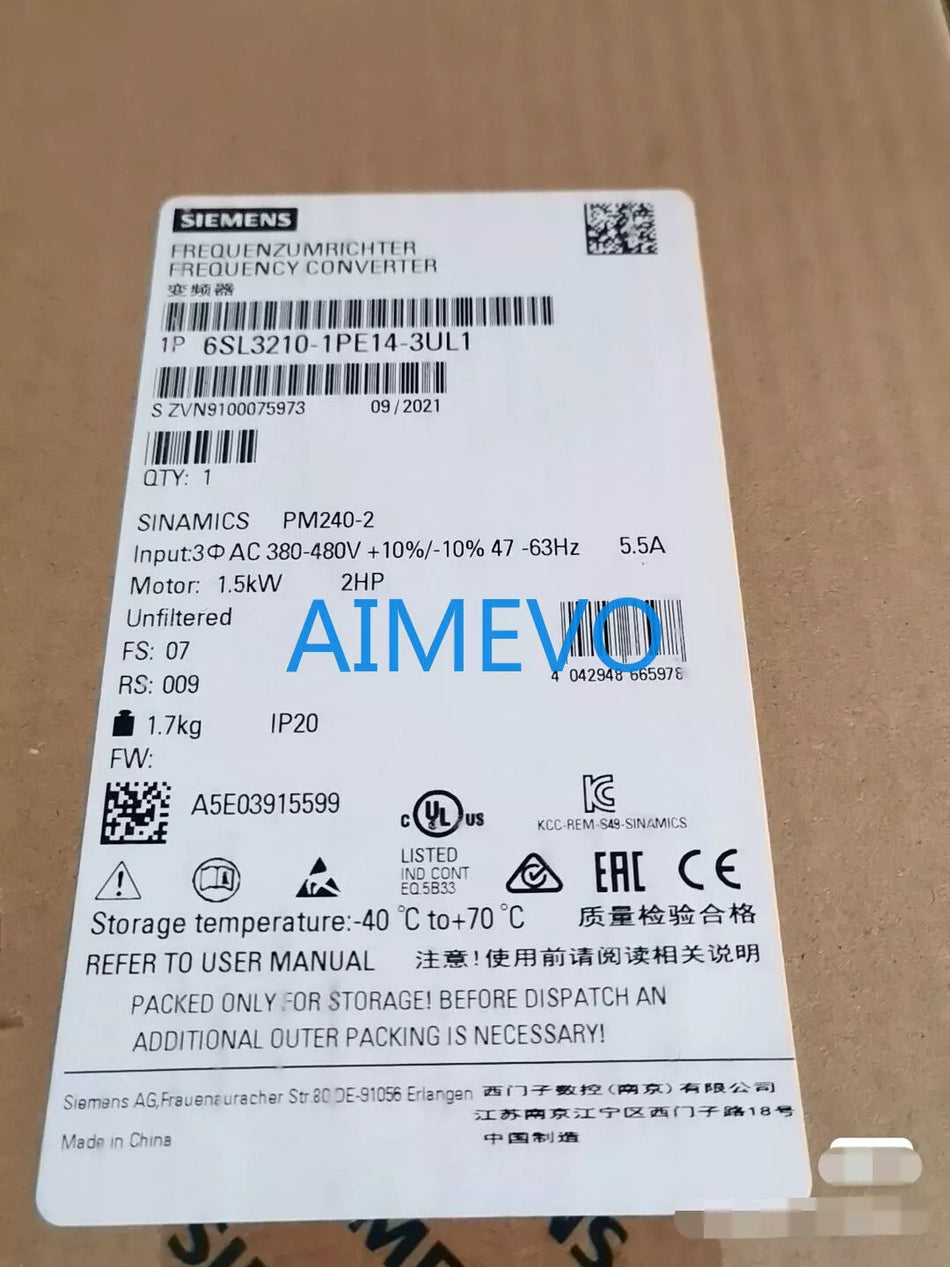 SIEMENS 6SL3210-1PE14-3UL1 SINAMICS POWER MODULE PM240-2 6SL3 210-1PE14-3UL1 new
