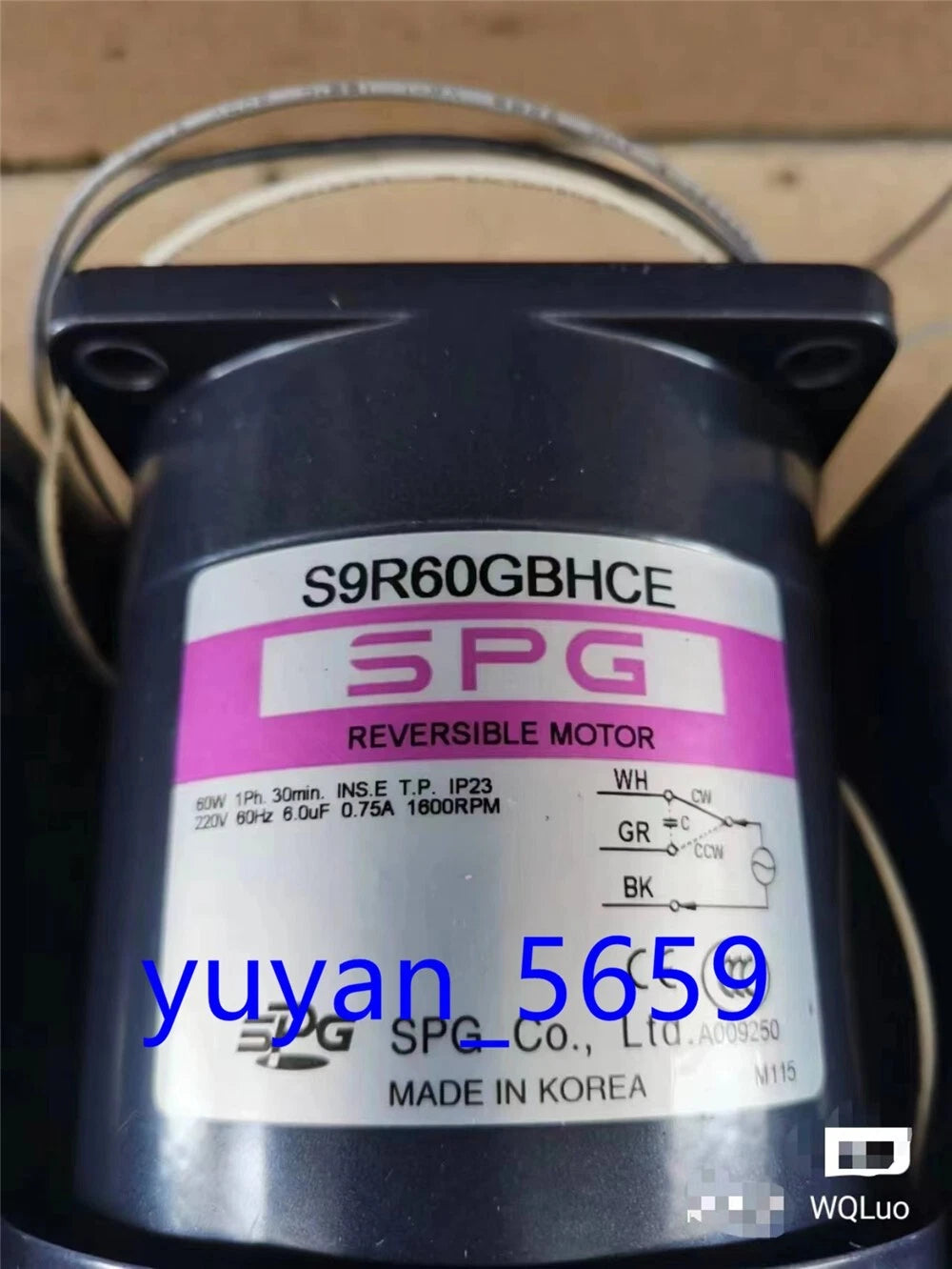 1PCS USED SPG Motor S9R60GBHCE 220V 60W #1108 LY
