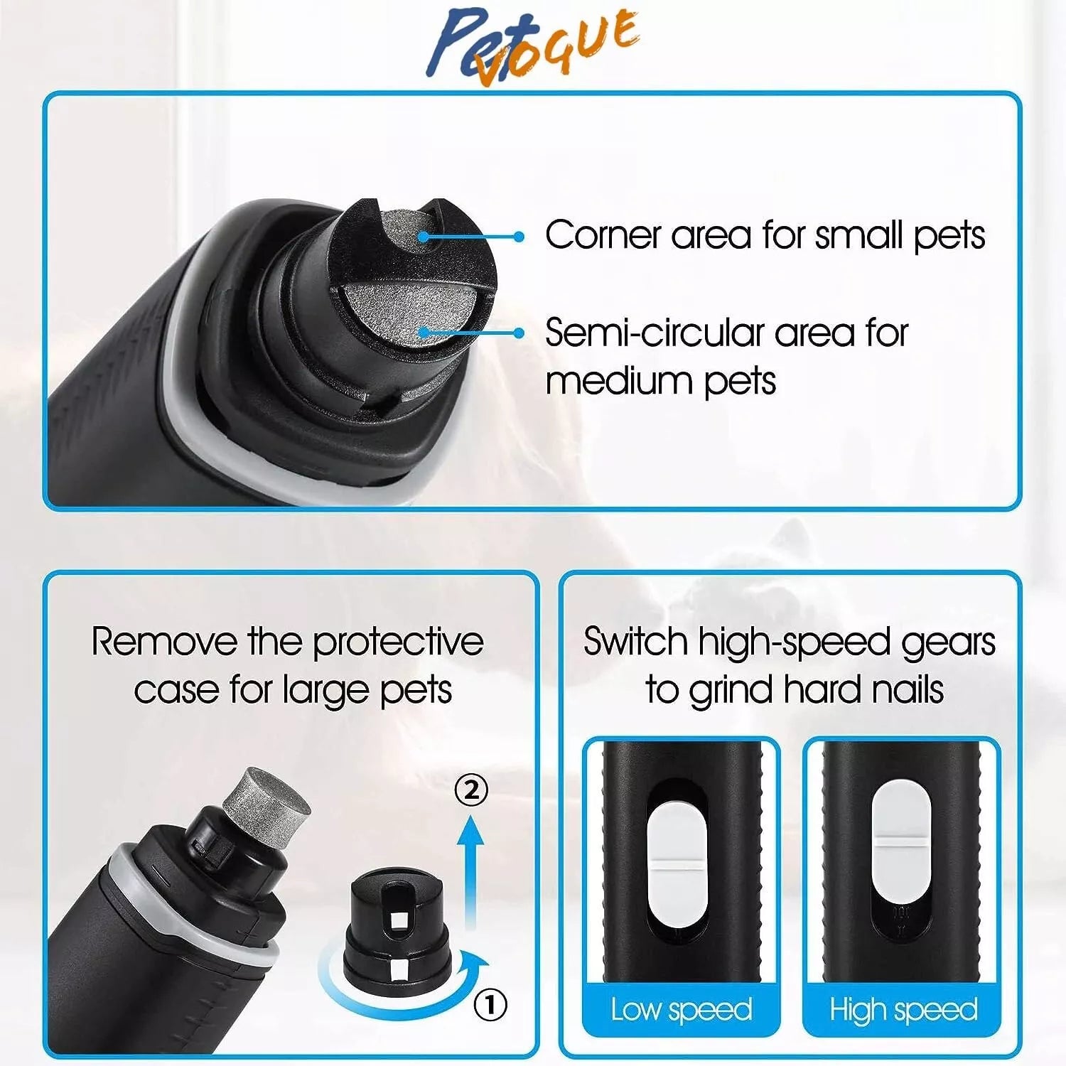 PetVogue Professional Electric Dog Nail Grinder & Trimmer