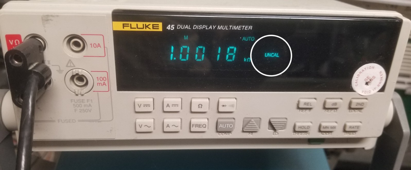 Fluke 45 DMM Dual Display 4.5 Digit True RMS RS-232