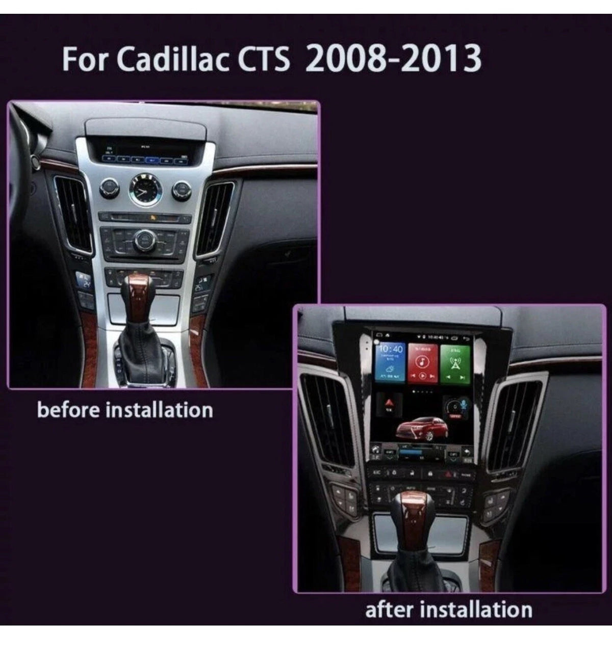 Car Android Gps Navigation Wifi 10.4" For Cadillac Cts 07-16 Radio Carpaly 4+64g