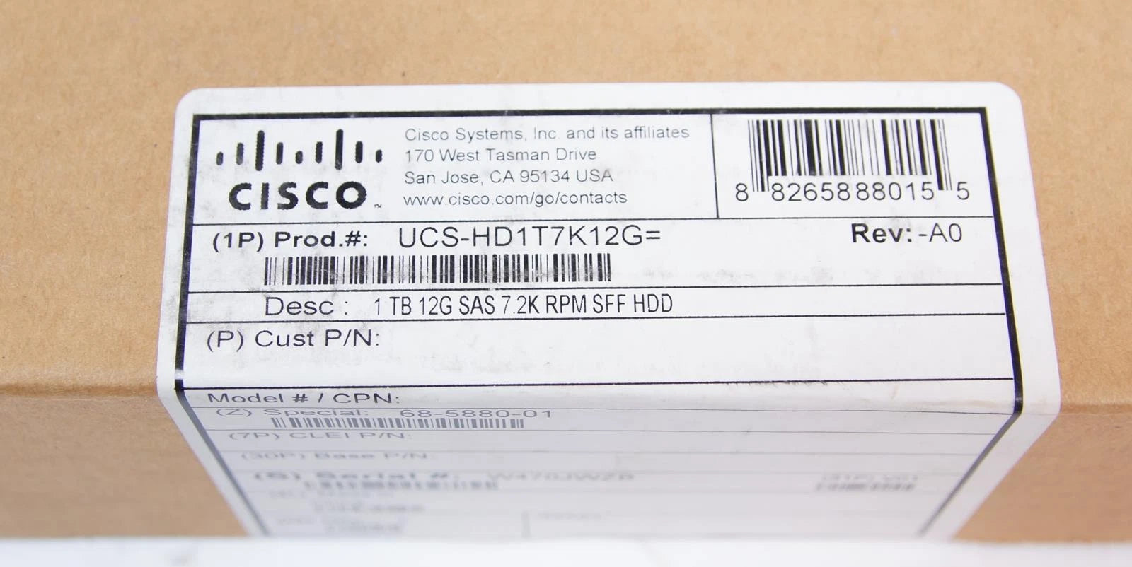 Cisco 1TB SAS 12G UCS-HD1T7K12G 2.5" 7.2K Hard Drive HDD For UCS Servers