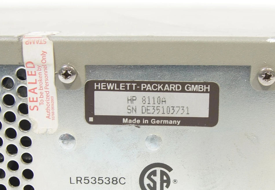 HP Agilent 8110A 150 MHz Pulse Pattern Generator Single Channel