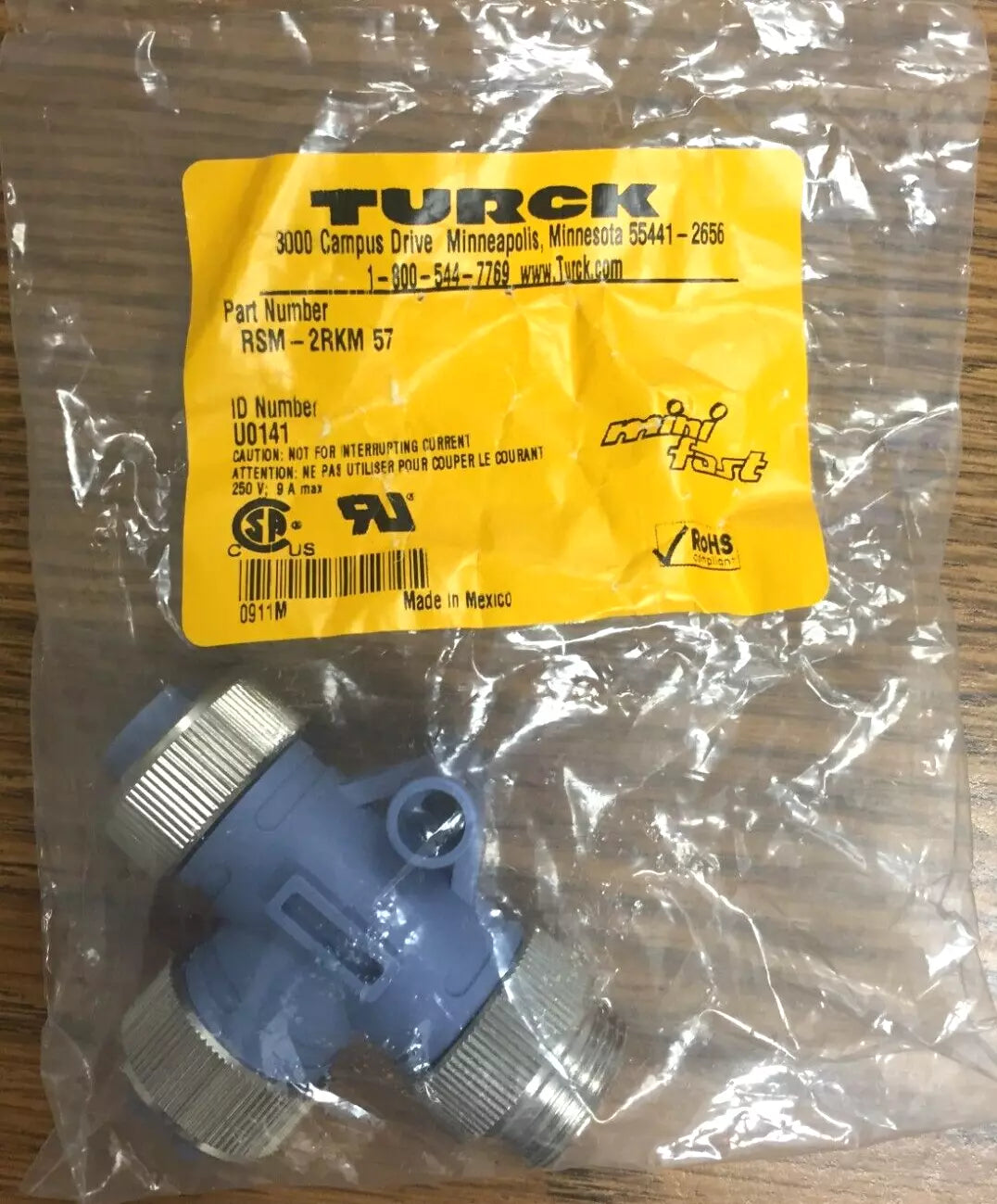 Turck RSM-2RKM 57 2-Way Splitter T-Splitter without Cable