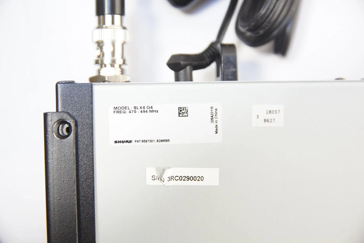Dual Shure SLX4 Receiver & SLX1 Wireless Lavalier Microphone Systems