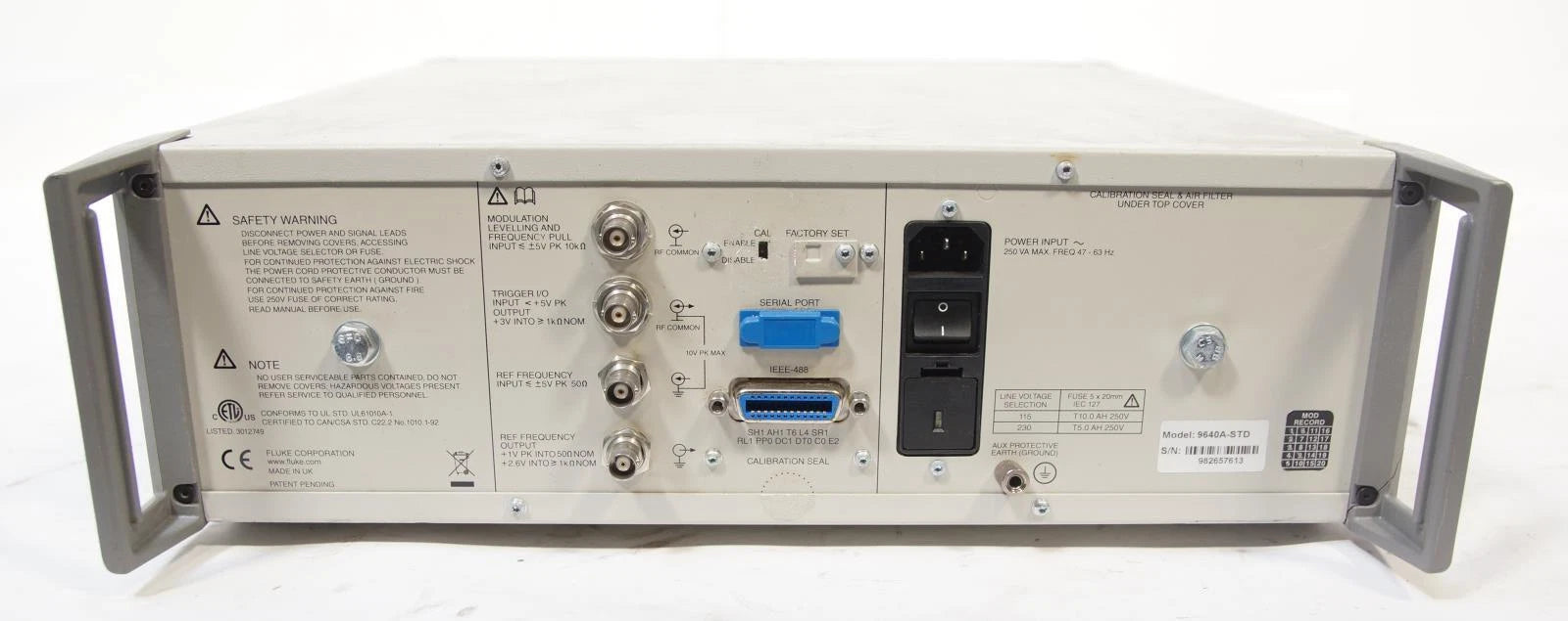 Fluke 9640A RF Reference Source 10Hz to 4GHz