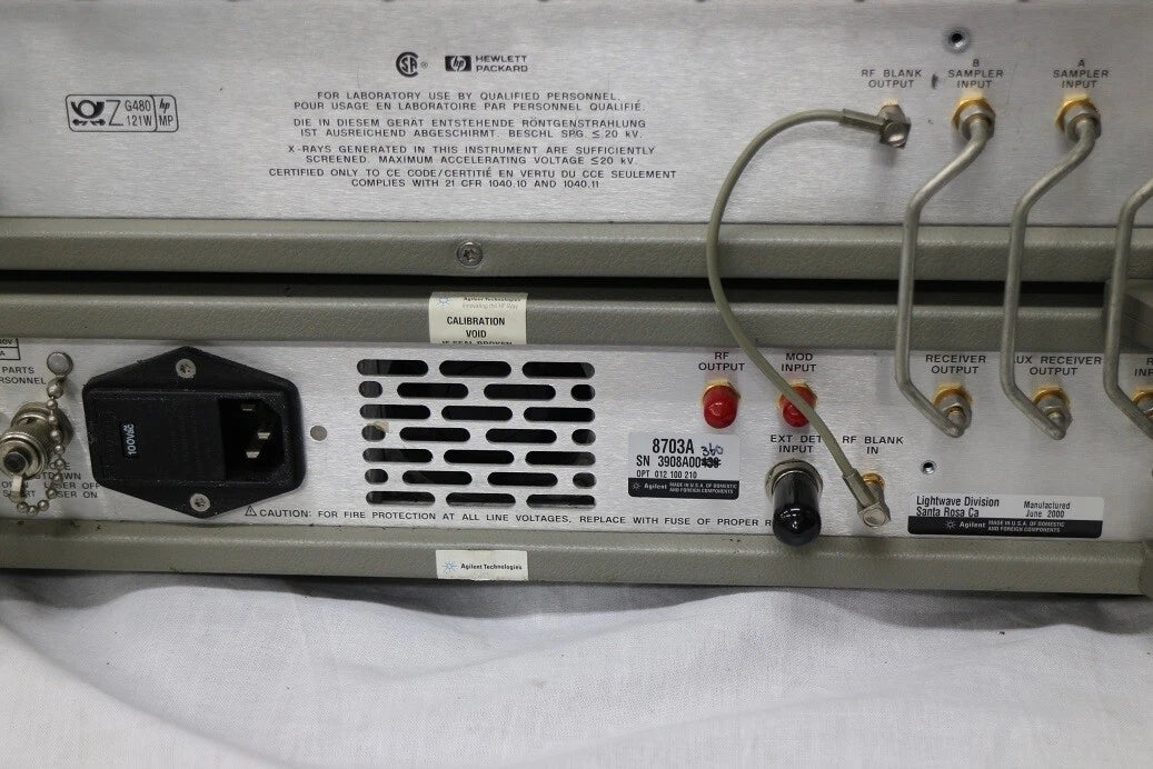 HP 8703A 130M-20GHz 1550nm Lightwave Component Analyzer